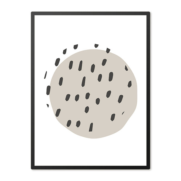 Poster in Lijst Grijze Vormprint - Scandinavisch - Abstract - Zwarte Fotolijst