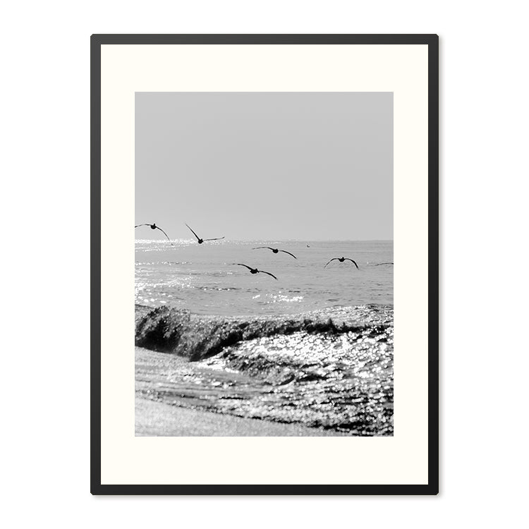 Poster in Lijst Vogelvlucht aan Zee
