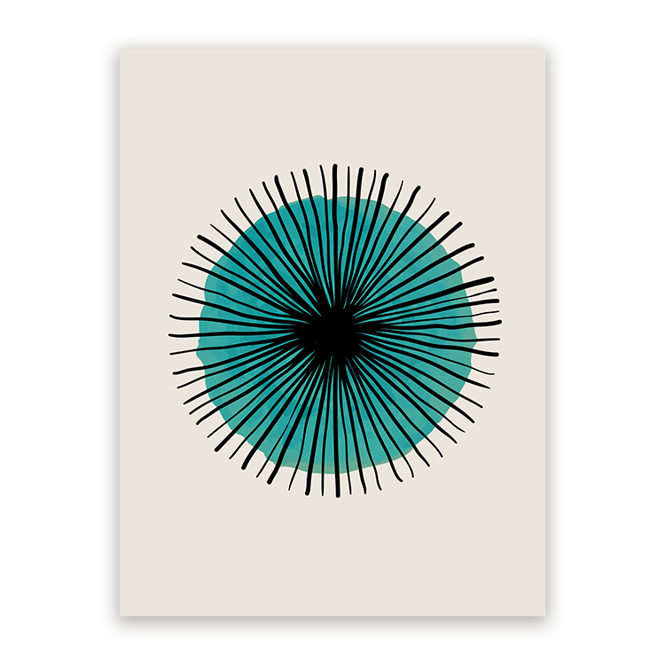 Schilderij Scribble Turquoise