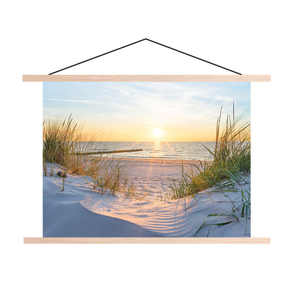 Textielposter Zonsondergang aan de Baltische Zee