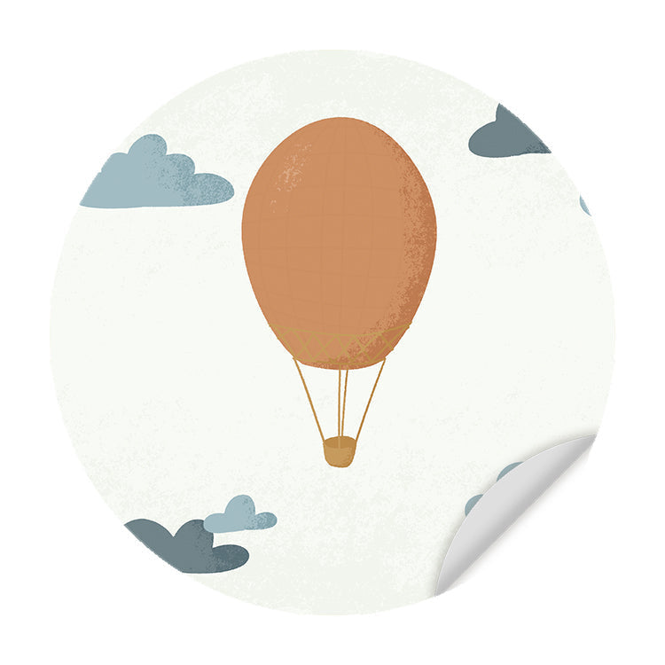 Zelfklevende Behangcirkels - Luchtballon - Ronde Behangcirkel - Kinderkamer