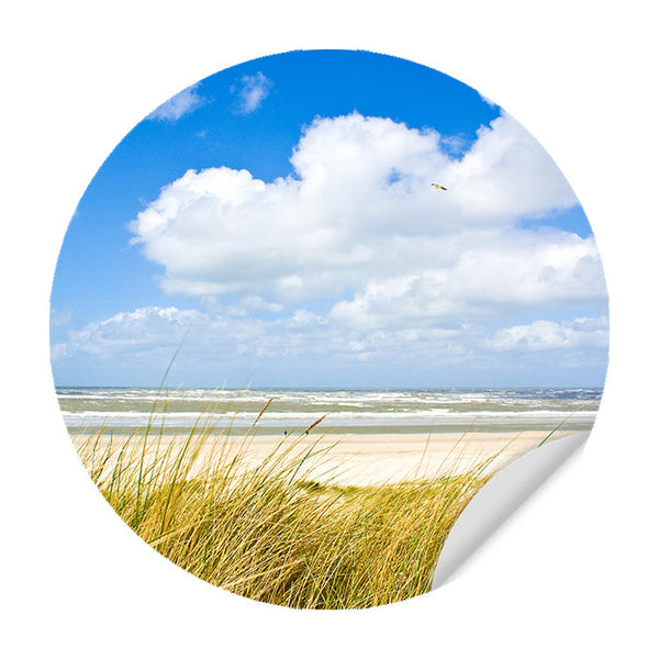 Zelfklevende Behangsticker - Noordzee Vibes - Ronde Behangsticker