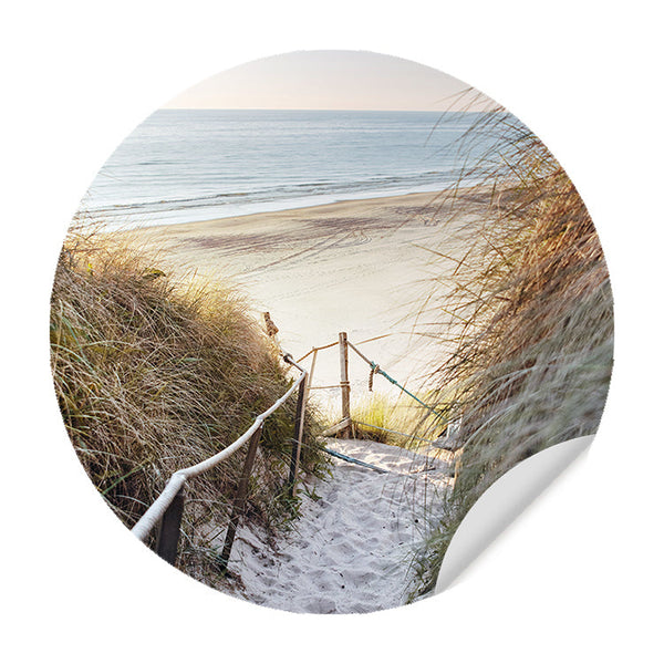 Zelfklevende Behangsticker - Pad naar Zee - Ronde Behangsticker