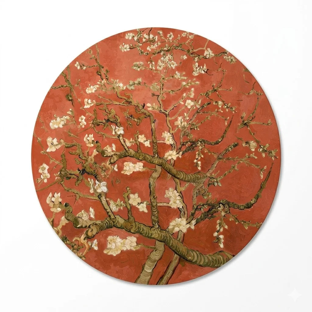Zelfklevende Muursticker - Amandelbloesem Koraalrood